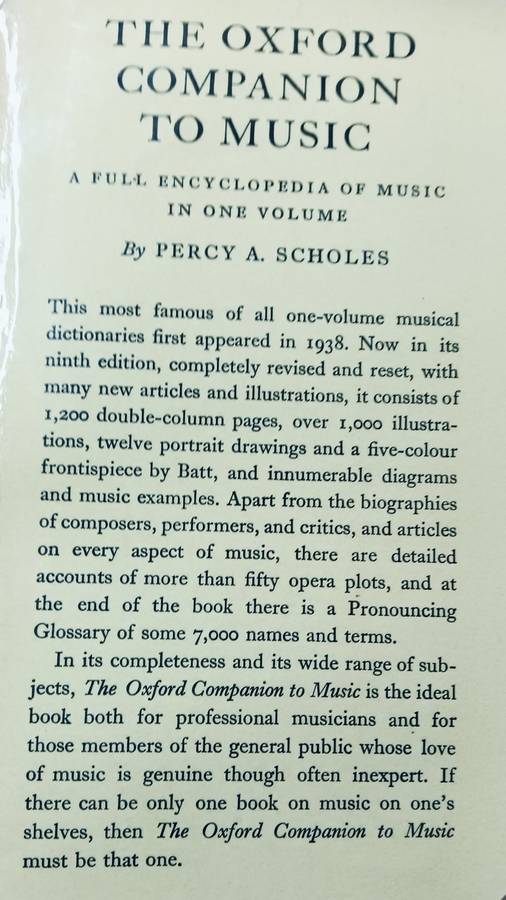 The Oxford Companion to Music - Percy A Scholes - Hardcover - 1191 pages