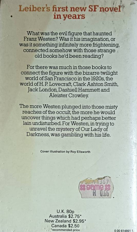 Our Lady of Darkness - Fritz Leiber - Softcover - 189 pages