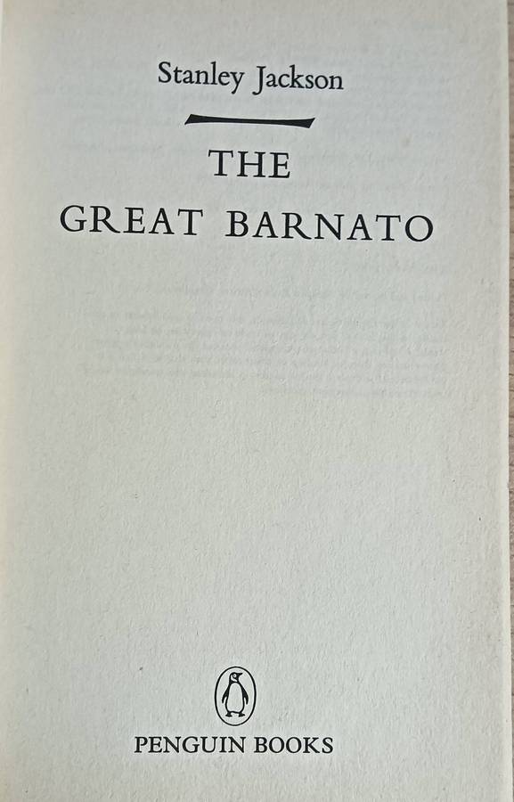 The Great Barnato - Stanley Jackson - Softcover -  278 pages