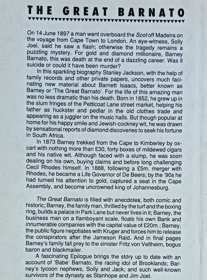 The Great Barnato - Stanley Jackson - Softcover -  278 pages