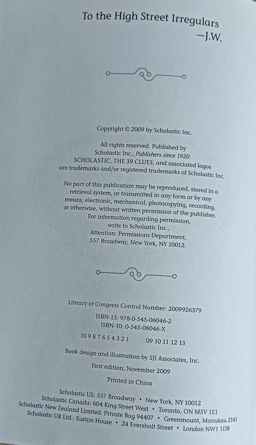 The 39 Clues - In too Deep - Book 6 - Jude Watson - Hardcover - 206 pages
