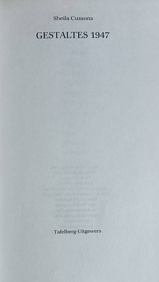 Gestaltes 1947 - Sheila Cussons - Hardcover - 39 pages - Signed no 703 of 1000 copies