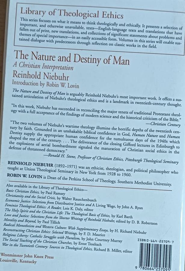 The Nature and Destiny of Man Vol 1 & 2 - Reinhold Niebuhr - Softcover - 305 & 328 pages