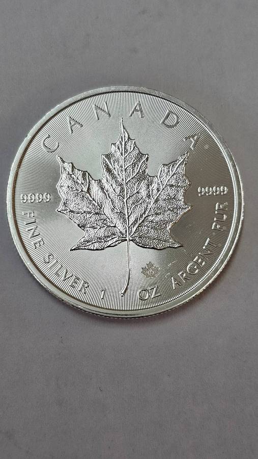 Canadian Maple leaf 1oz Fine Silver 9999 Purity coin