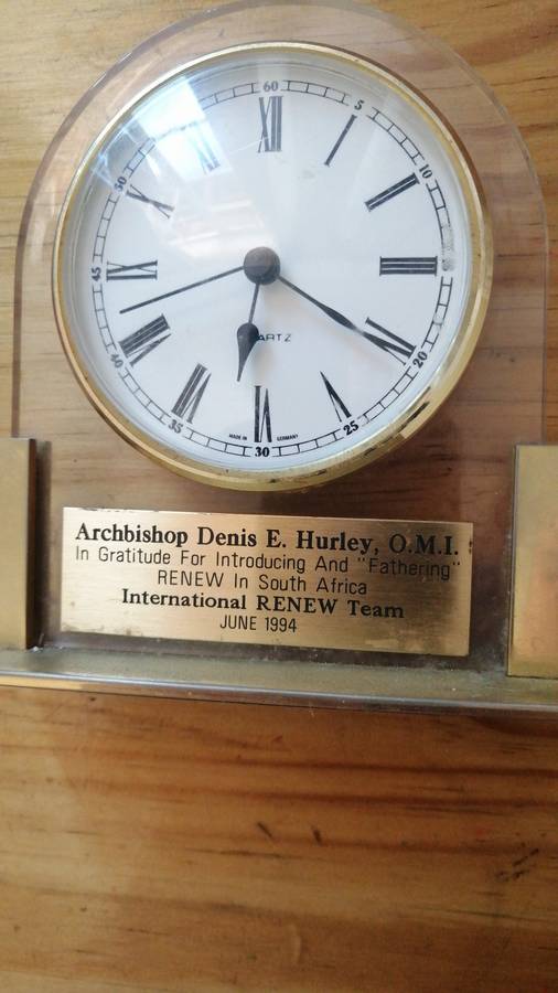 Clock presented to Archbishop Denis Hurley