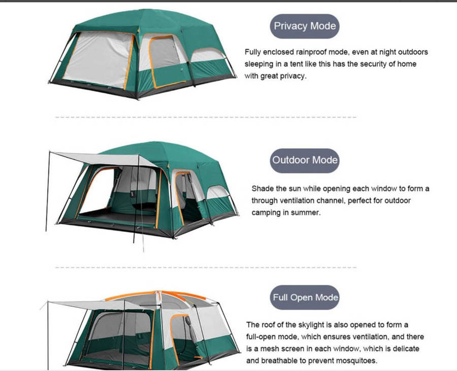 Large family outdoor camping tent - 2 room