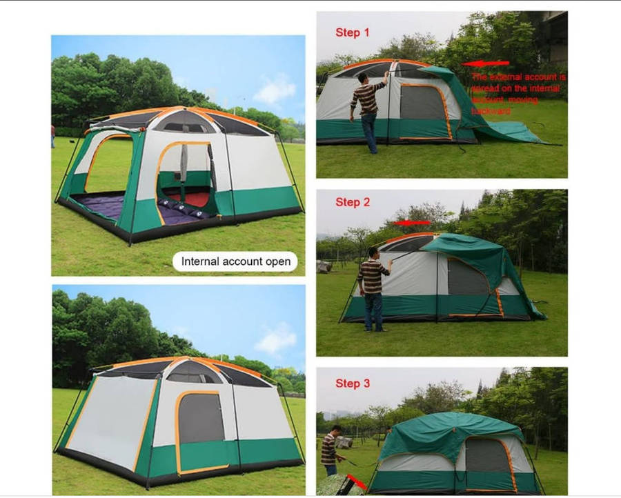 Large family outdoor camping tent - 2 room