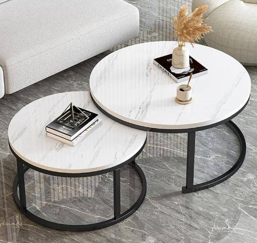 Coffee Table,Round Coffee Table For Living Room, Coffee Table With Storage, Mid Century Modern Coffe