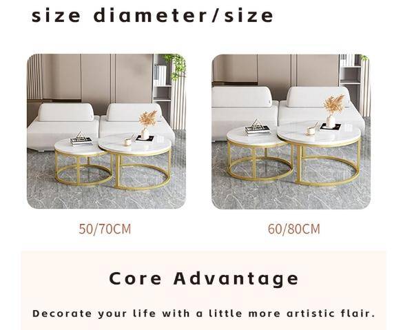 Coffee Table,Round Coffee Table For Living Room, Coffee Table With Storage, Mid Century Modern Coffe