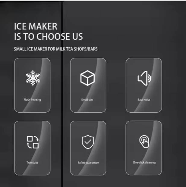 Fast Ice Maker Bullet Ice 12KG Ice Machine Stainless Steel