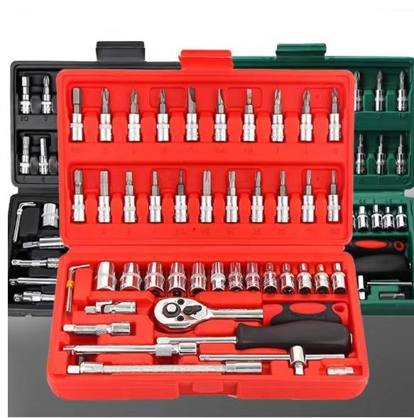 46Pcs Ratchet Wrench Socket Combo Tools Set in Carry Case
