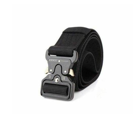 Tactical Nylon Waist Belt Army Quick Release Buckle Belt-Black