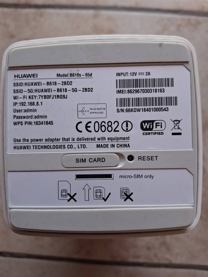 Huawei B618 - 65d Cat 11 LTE Router (Fixed LTE as well)
