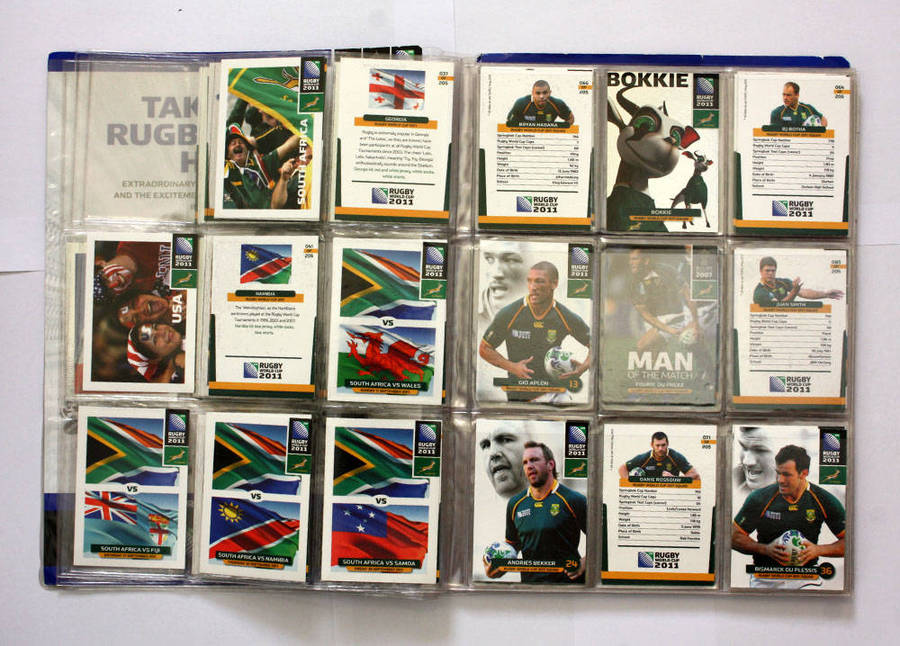 Rugby World Cup Collection album with approx 98 cards