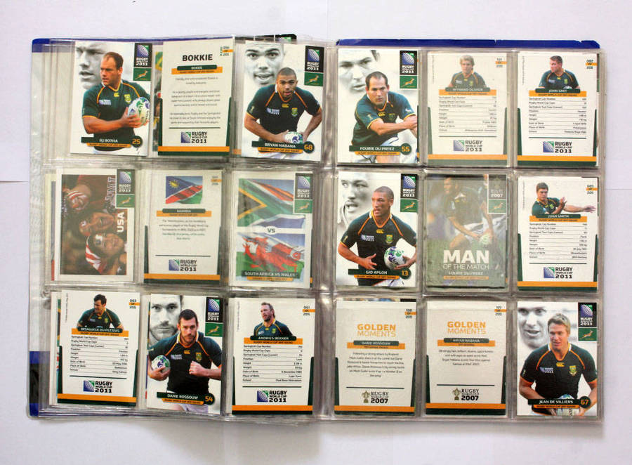 Rugby World Cup Collection album with approx 98 cards
