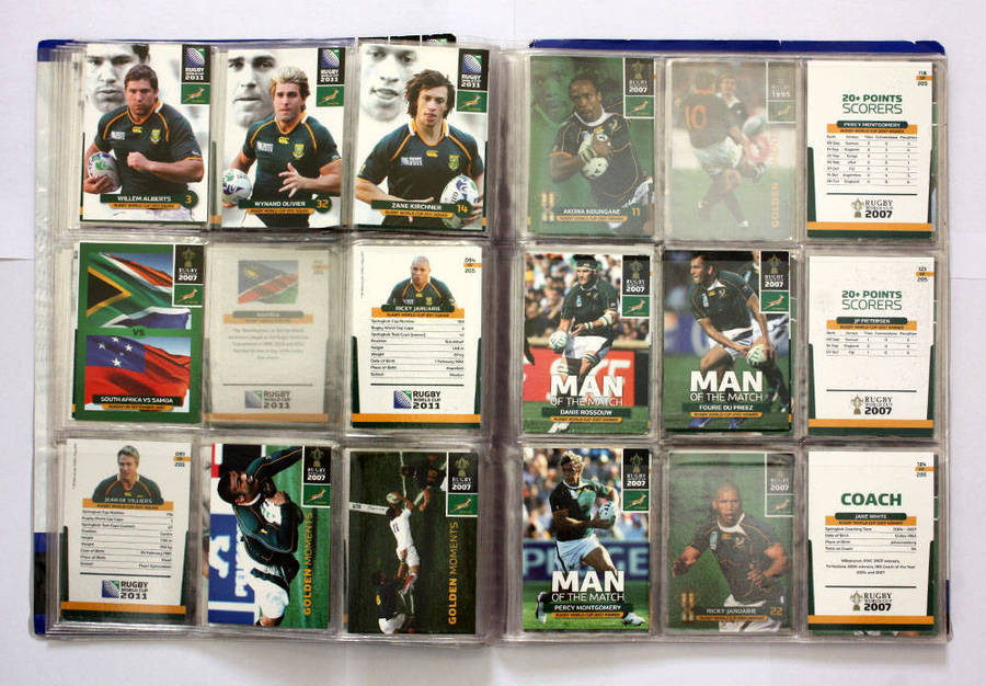 Rugby World Cup Collection album with approx 98 cards