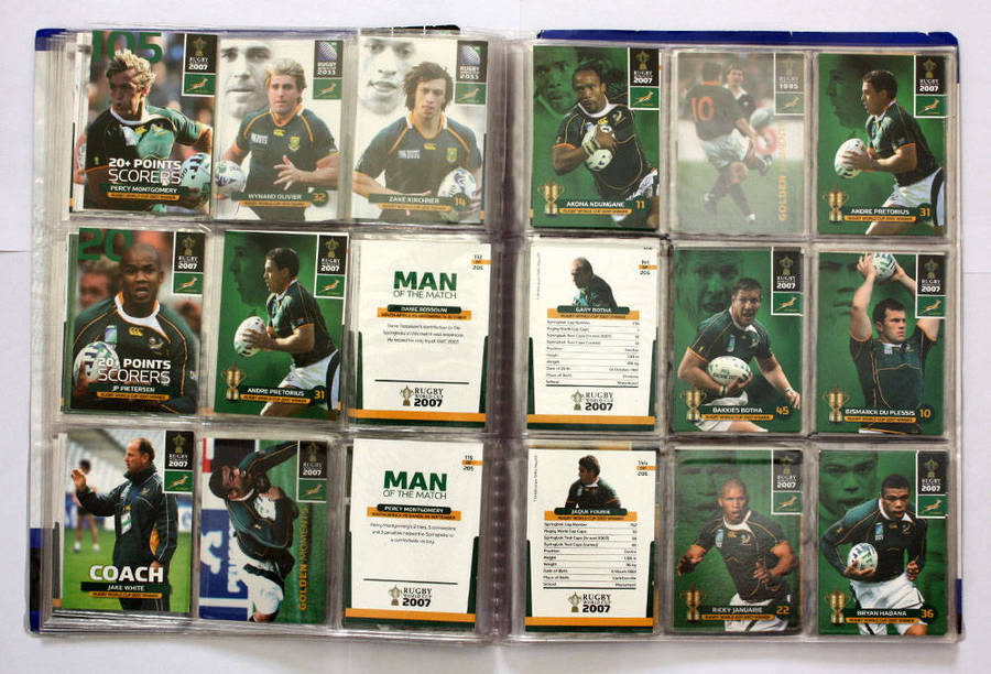 Rugby World Cup Collection album with approx 98 cards