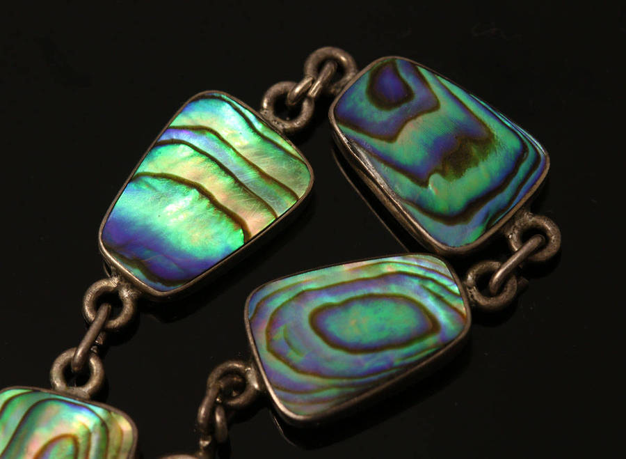 Vintage Sterling Silver Mother of Pearl Bracelet
