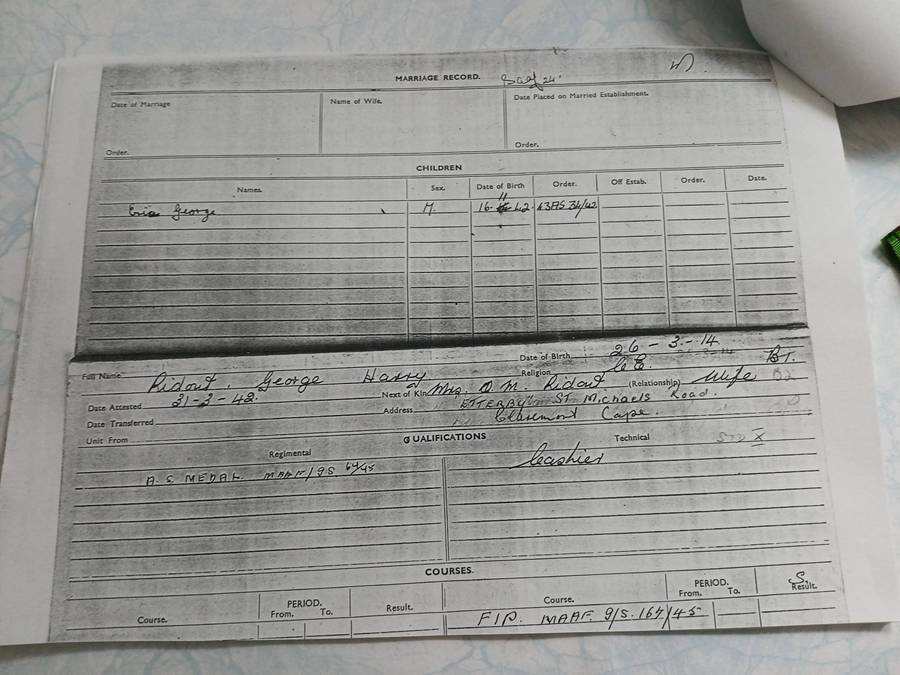 WW2 SA Defence Medal / War Medal & A.S.M. with Service Record - SAAF