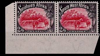 SWA 1937-54 1st Definitive 2s/6d SW Cnr pair Perf 14 x 13½up VF UM