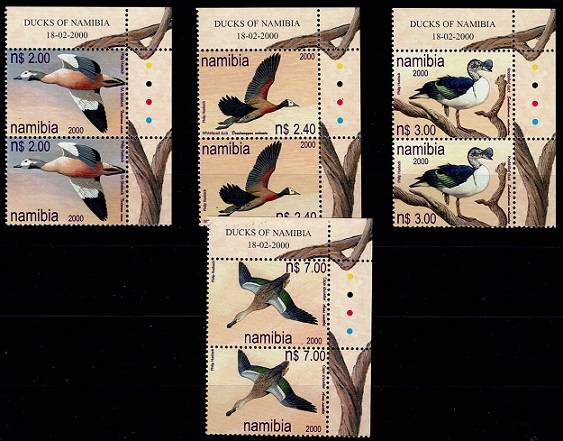 Namibia 2000 Ducks of Namibia set in NE cnr. pairs, VF UM