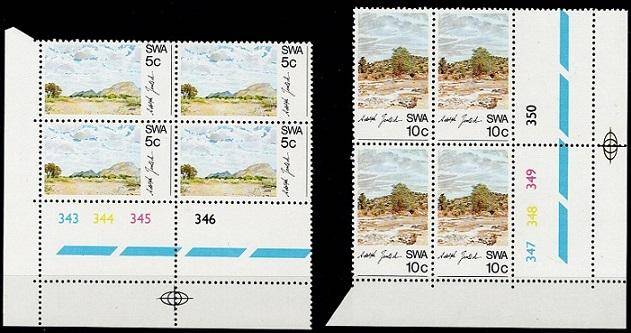 SWA 1973 Paintings by Adolph Jentsch 2c-10c Cyl Blks, VF UM