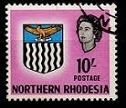 N.Rhodesia 1963 QEII Defin 10/- Top Value VFU