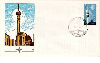 RSA 1971 FDC No 15 Opening of Strijdom Tower VF unaddressed