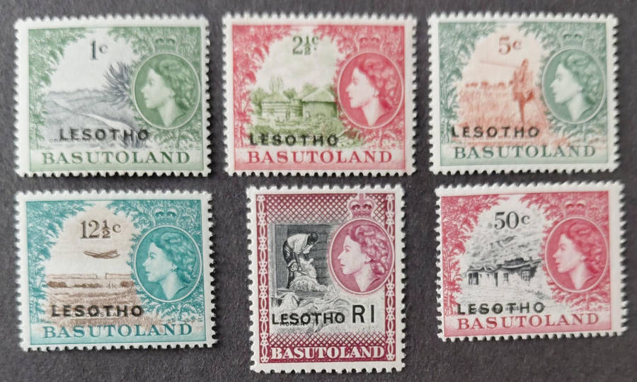 1966 Basutoland overprint set MNH