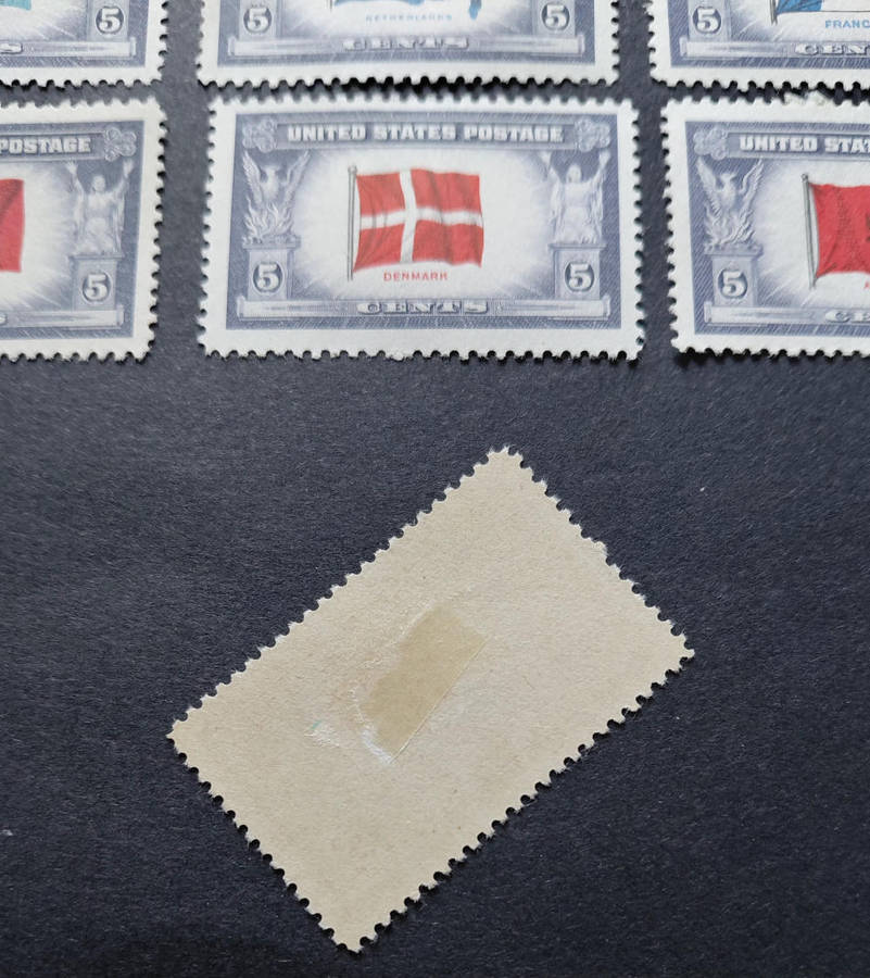 1943 USA flags of overun countries mounted mint stamps