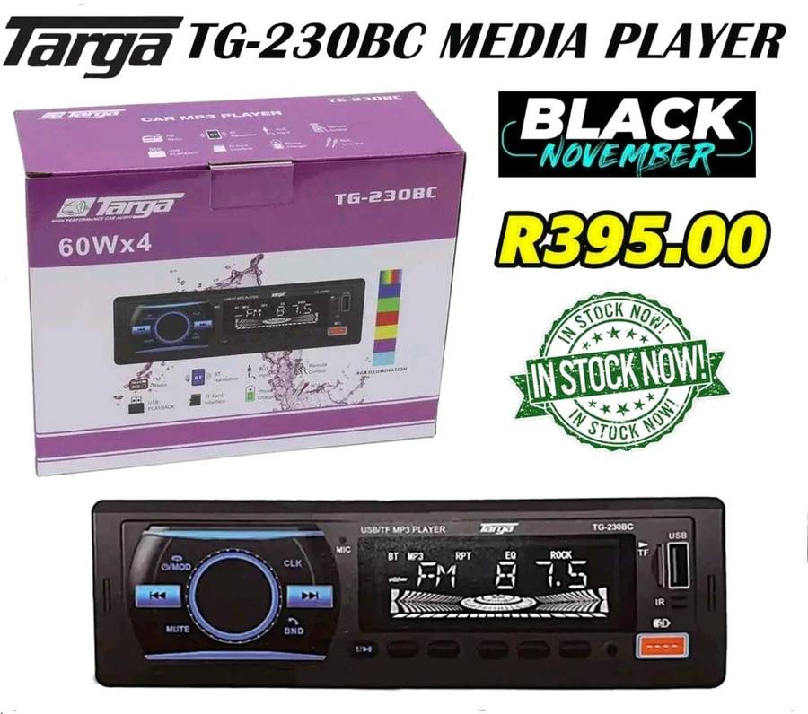 Targa Single DIN Bluetooth Car Radio