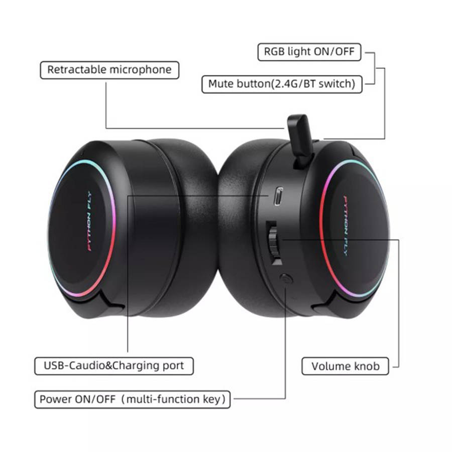 Pro Gaming Headset: Dual Connectivity Noise Cancelling