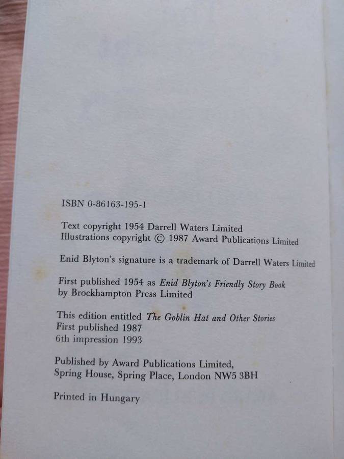 Enid Blyton The Goblin Hat and other stories