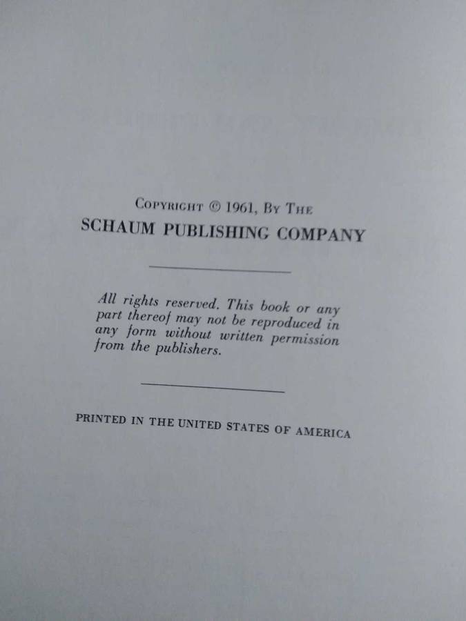 Schaum's Outline Series Theory and Problems