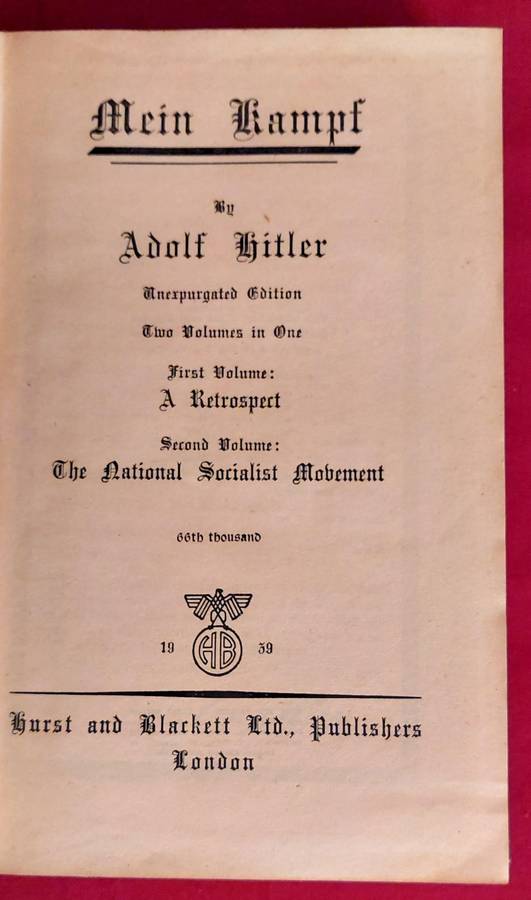 Mein Kampf - Adolf Hitler - (1939 English Translation)