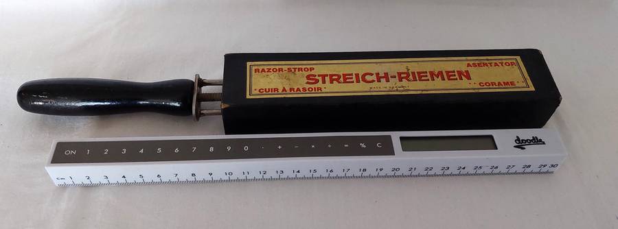 Vintage (adjustable) straight razor leather strop - Made in Germany (Herold Solingen)
