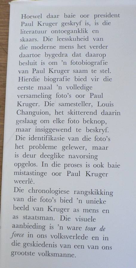 Fotobiografie van Paul Kruger 1825-1904 saamgestel deur Louis Changion