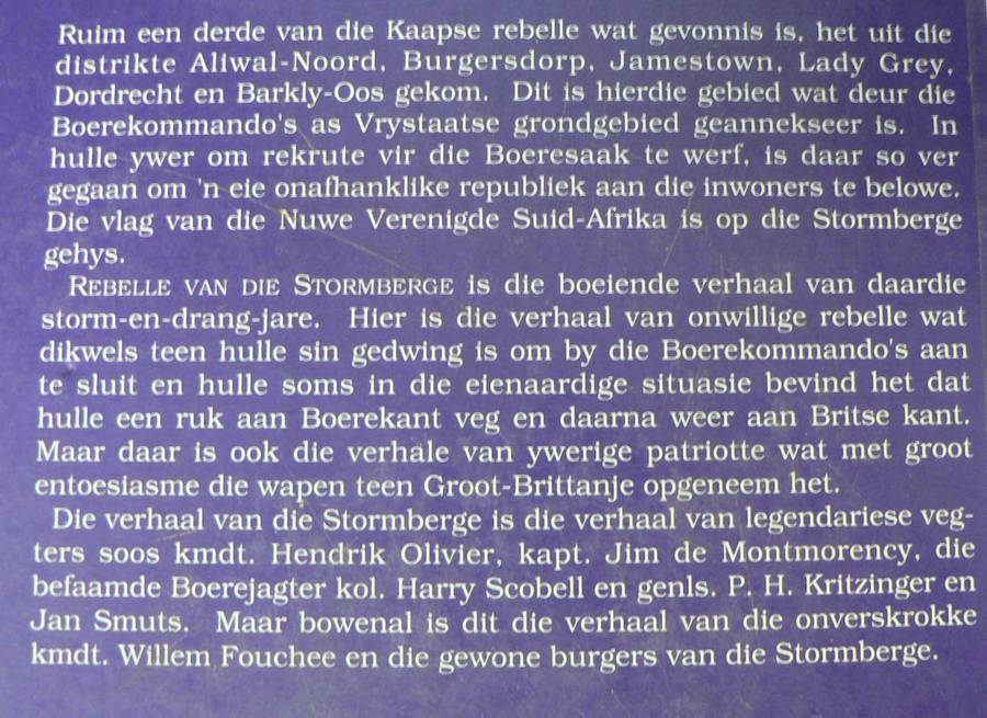 Rebelle van die Stormberge deur A.V. Oosthuizen(Anglo-Boereoorlog)