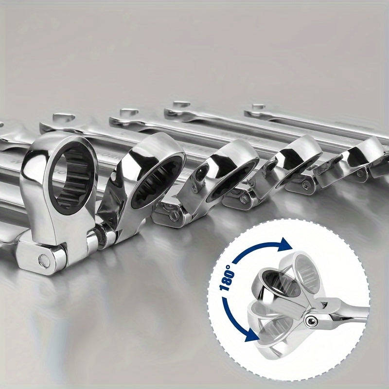 10mm Flexible Head Ratchet Wrench Set - Auto Repair Dual Use Steel Gear Tool 1 Pc
