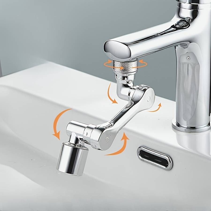1pc Chrome-Plated 1080 Foldable Extendable Kitchen/Bathroom Faucet