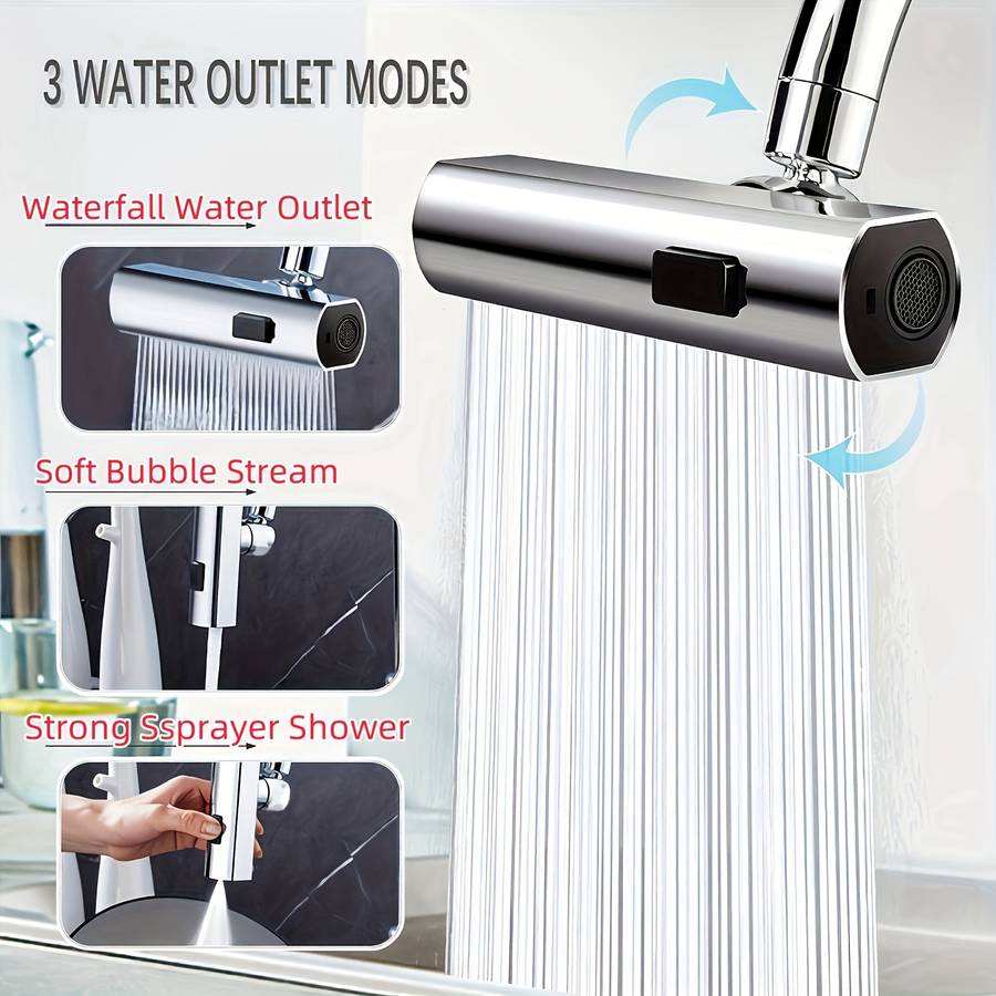 A 360° Waterfall-style Kitchen Sink Faucet