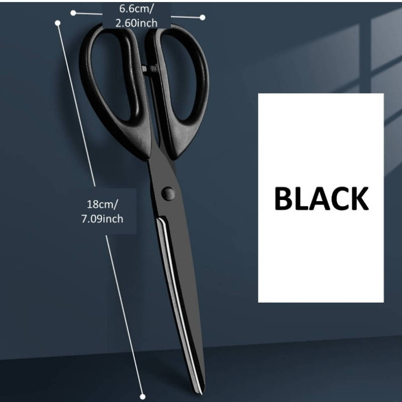 Rust-proof black blade office scissors: non-stick, durable, suitable for crafts and office use