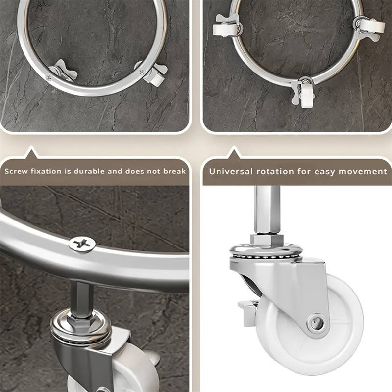 Heavy Duty Stainless Steel Gas Cylinder Cart, Removable Propane and LPG Tank Holder
