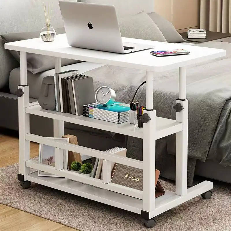 Adjustable Height Home Mobile Computer Desk Laptop Table with Wheels