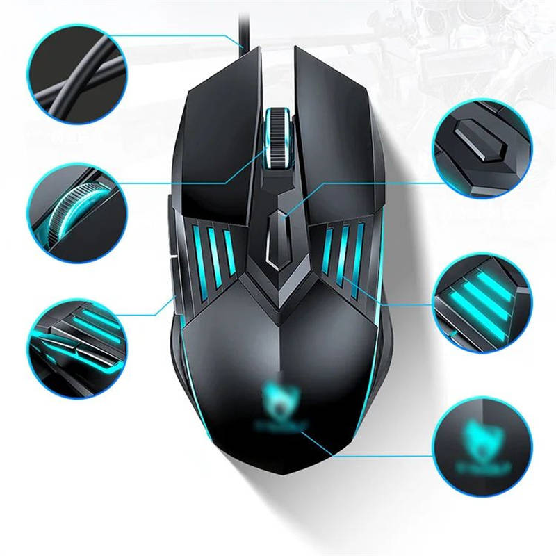 6D Wired LED Ergonomic Optical Computer Gaming Mouse