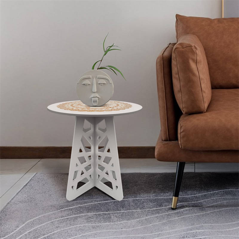 Round Lightweight Bedroom Living Room Balcony Side Table Bedside Table