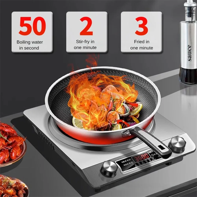 3000W Concave Induction Cooker Household Integrated Concave Boiler Battery Cooker