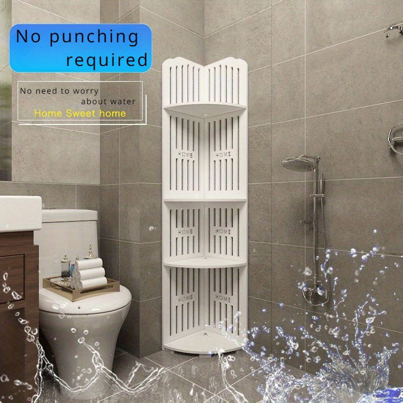 4 Layer Kitchen Corner Rack Bathroom Shower Supplies Storage Rack Waterproof Tripod