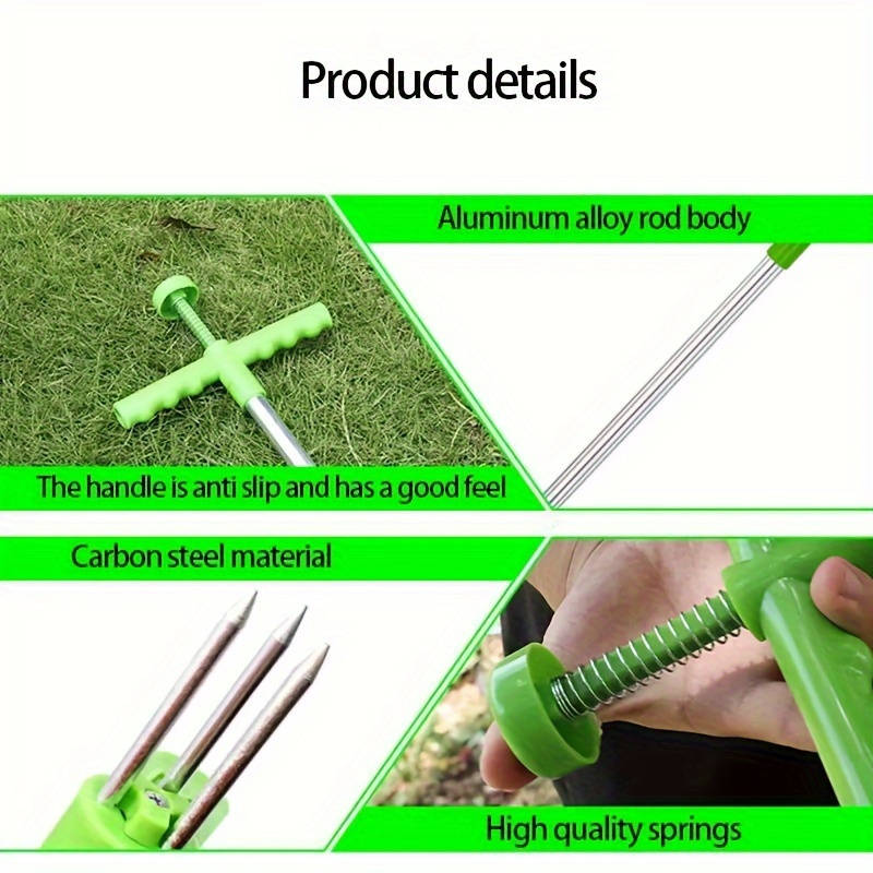 Double-Section Split Aluminum Tube Vegetable Digging Gardening Hand Tool Weed Removal Tool