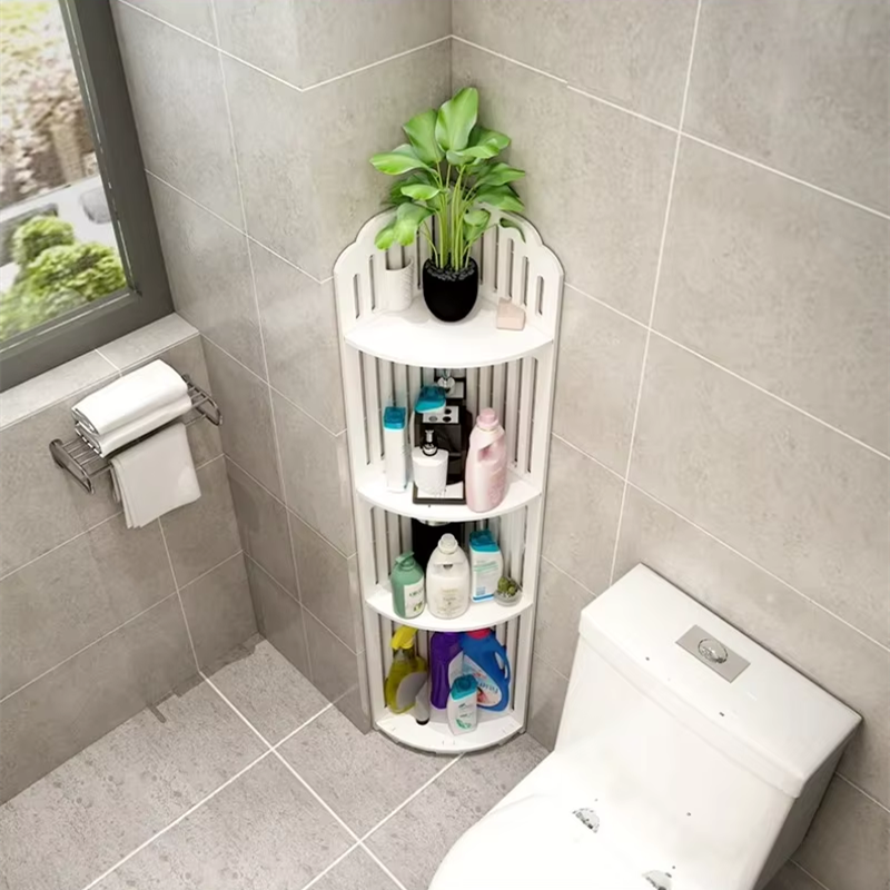 4 Layer Kitchen Corner Rack Bathroom Shower Supplies Storage Rack Waterproof Tripod